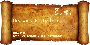 Bocsanszki Azár névjegykártya